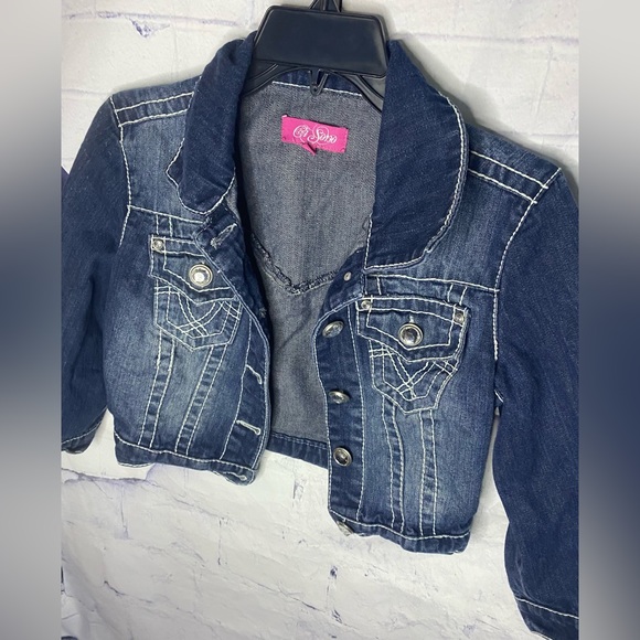 Jackets & Blazers - White stitch denim jacket